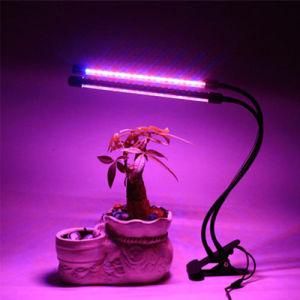 New White Sunlike Full Spectrum Grow Light 20W Dual Head LED Plant Grow Light Desk Clip Lamp Dimmable Gooseneck Light