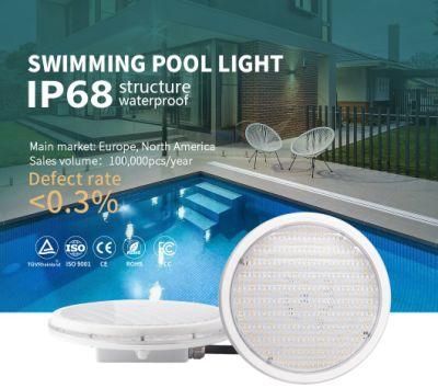 18W Flat AC/DC12V IP68 ABS PAR56 LED Swimming Pool Light