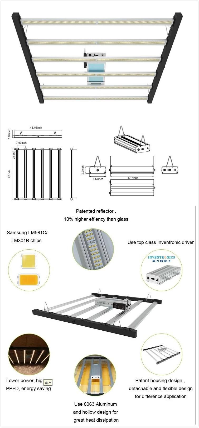 Spider Farmer 650W 301b Folded LED Grow Light with Control Panel