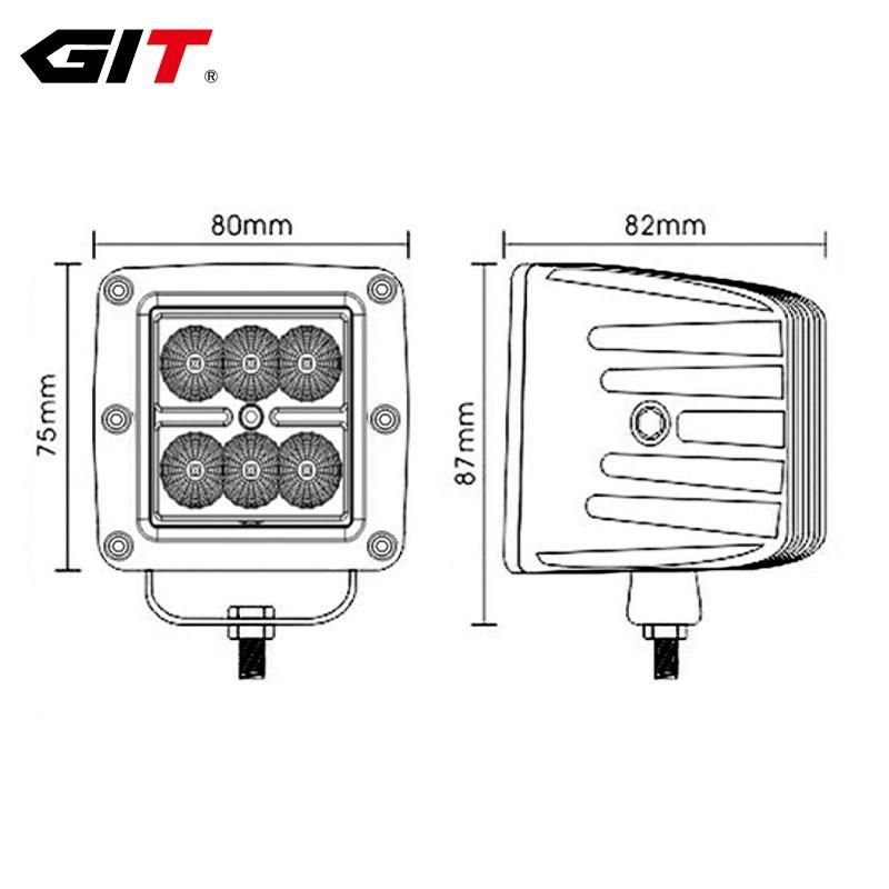 High Lumen IP68 Rectangle Spot/Flood 24W 3′ CREE LED Car Light for Car Offroad Jeep SUV