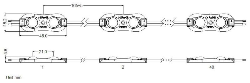 M23gx03A LED Module for Backlight with 1: 2 Luminous Efficiency