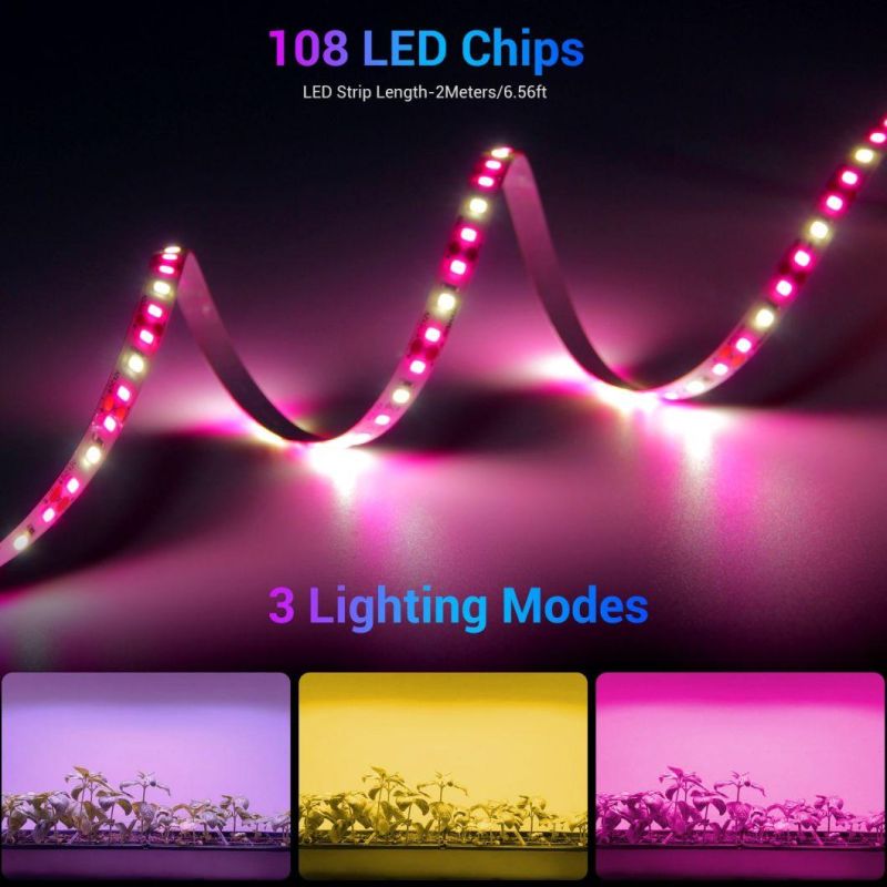 Indoor Plant 12V Grow Light Strip 2835 LED Greenhouse Hydroponic Growing 2m LED Grow Light Full Spectrum