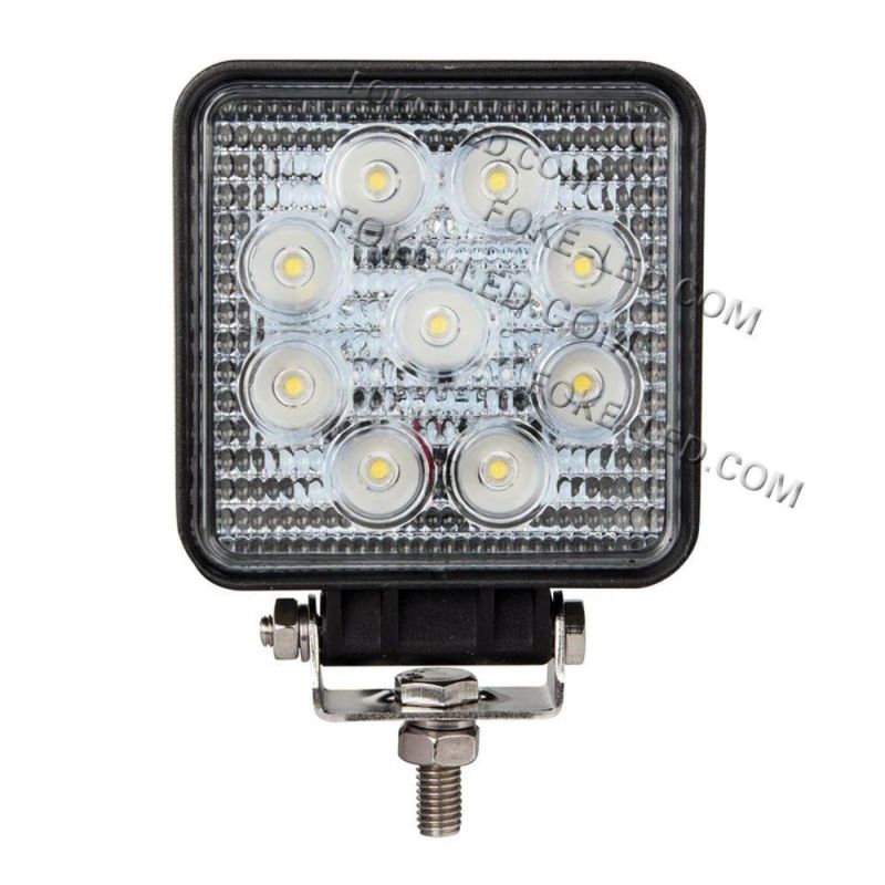 Offroad 12V 4.5 Inch 27W Square LED Tractor Work Light