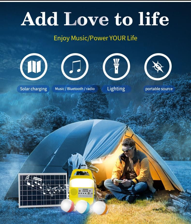 Solar Lamp with Bluetooth Speaker Broadcast Car Lighting Camping Tent LED Lights