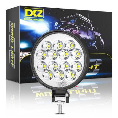 Dxz New Model 14LED 42W Round Car LED Fog Lights for Trucks Cars LED Work Light Bar for off Road Car/Motorcycle SUV Boat / ATV