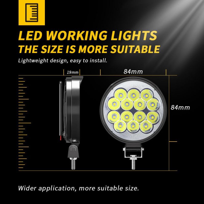 Dxz 14LED Round 42W 3030 14SMD for Car Motorcycle Offroad Vehicle Mini LED Work Lights White Color Lamp