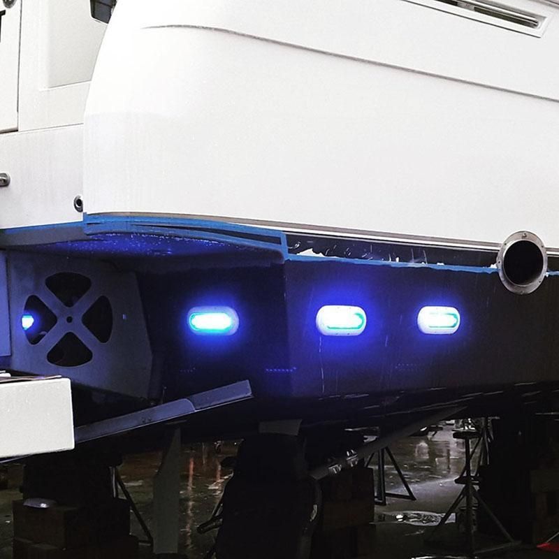 Waterproof IP68 White Blue Stainless Steel Ring Marine LED Light Boat Courtesy Light