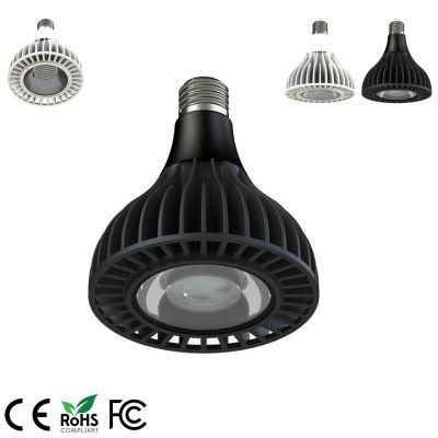 No Fan E26 E27 Aluminum Black Finish 35watts Beam 25 36 60 Degree PAR 38 LED Light