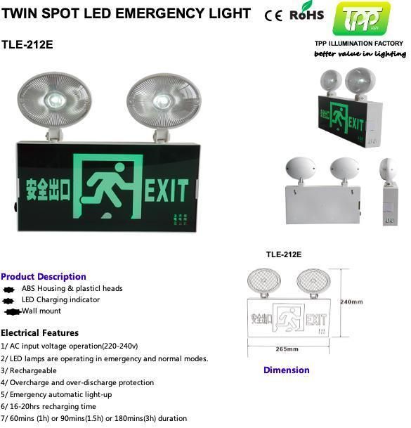 Hot Sale Dual Head / Twin Spot LED Emergency Light