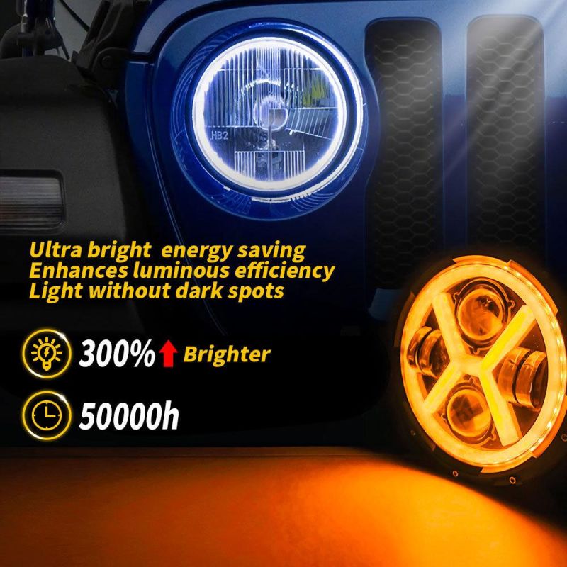 Dxz 7 Inch Thick X Shape LED Driving Headlight for Jeep Wrangler Motorcycle Hummer