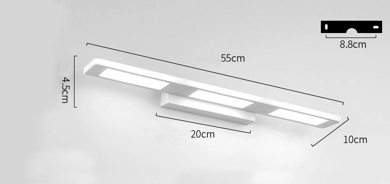 Minimalist LED Mirror Light Industrial Wall Lamp Sconce 12W18W Acrylic Indoor Lighting (WH-MR-21)