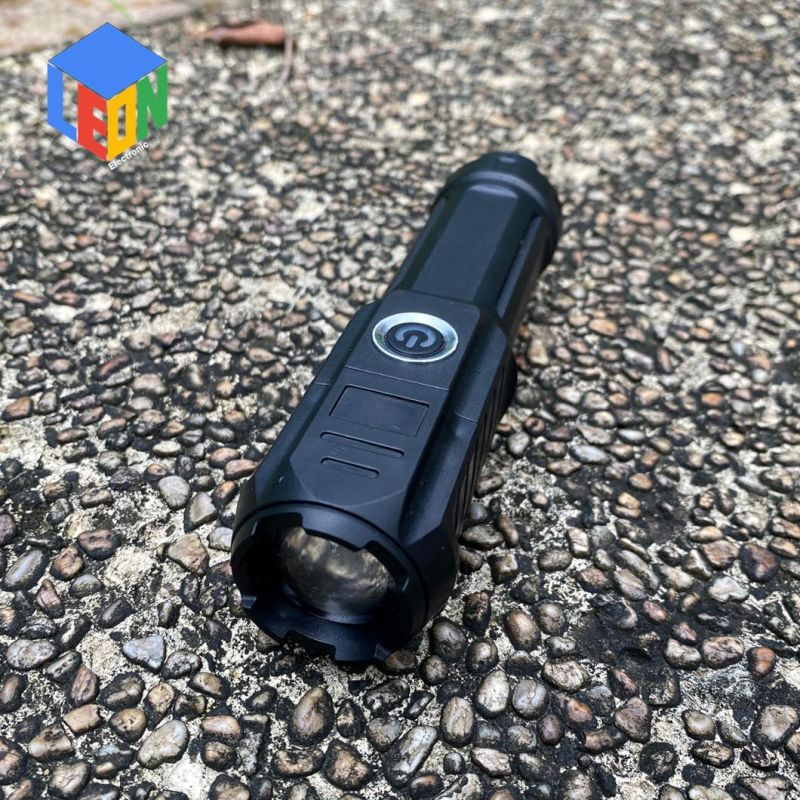 USB Rechargeable Water Proof Outdoor Camping Search and Work LED Flashlight with Zoom in and Zoom out Function