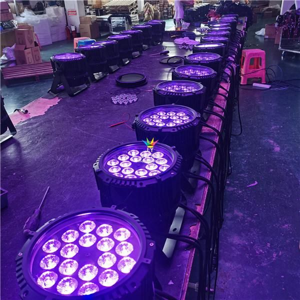 18W Rgbaw UV 18PCS Flat Stage PAR 64 LED Stage Lights