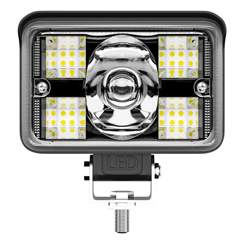 Dxz 3inch Ingot Lamp Duble Color Laser Gun Car Strong Light Super Bright Refit in The Net Truck Headlight Fog Proof Ingot LED Work Light Flood+Spot