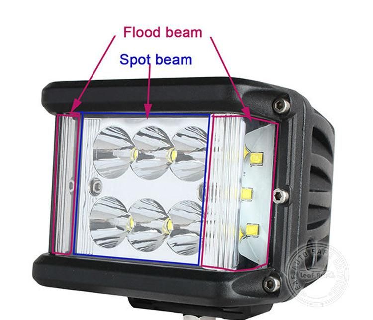 4 Inch 60W 12V 24V Work Lamp for Car Tractor Truck Pickup 4X4 Offroad 3-Side Shooter LED Work Lights Auto Lamps Car LED Auxiliares Auto Moto Alta Baja Faro LED