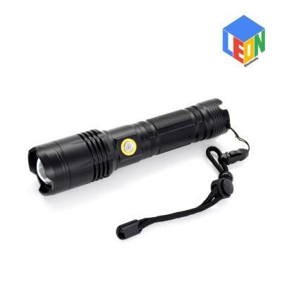 High Power Rechargeable Outdoor Camping Search Work Aluminum LED Flashlight with Zoom in and Zoom out Function