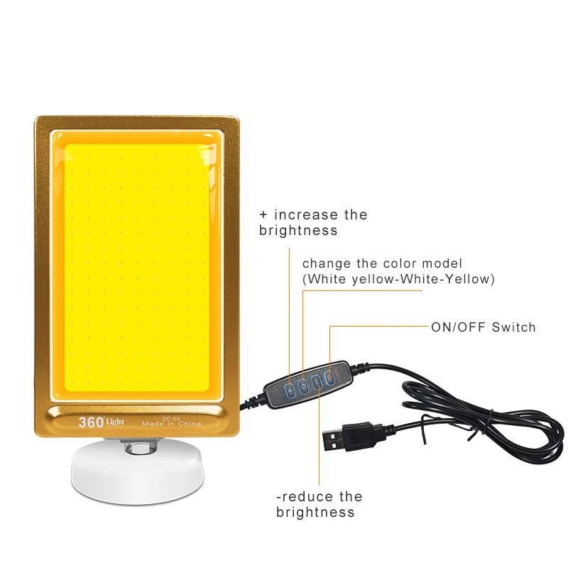 360 Light Hot Sale Portable Magnet Base COB Camping Light Outdoor & Indoor Emergency Lighting