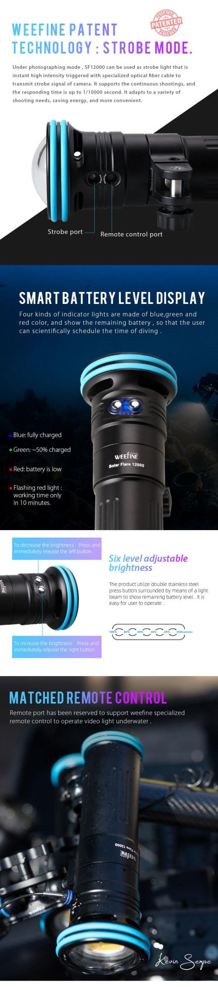Professional Deep Sea Underwater Diving Flashlight with More Spare Two O-Ring in The Tail Cap