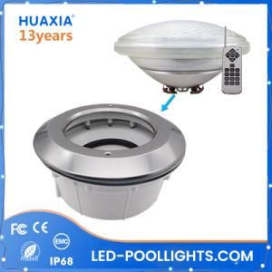 IP68 Warm White RGB PAR56 LED Swimming Pool Light with 304 Stainless Steel ABS Housing