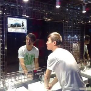Professional Magic Box with Bathroom Magic Mirror Advertising Display