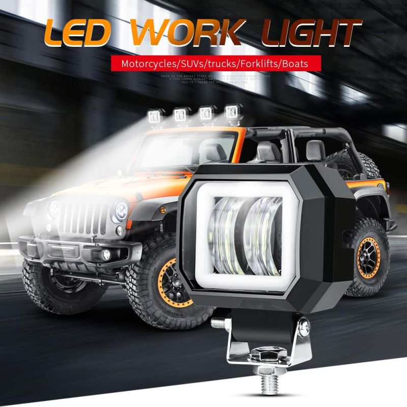 Dxz 7D 20W 3′′ Lamp Angel Eyes Square LED Waterproof Light Bar Spot Light Motorcycle Offroad Car Boat LED Work Light
