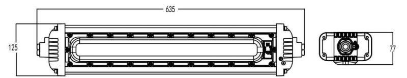 600mm 1200mm 20W~120W Explosion Proof LED Work Lights Linear Strip Lighting for Harsh Hazardous Class 1 Division 2 Zone1 Zone2 Atex Certificate