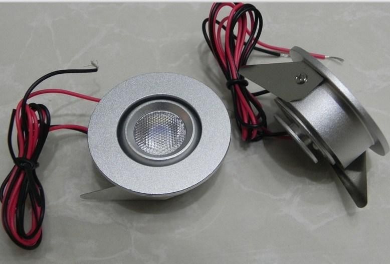 High Quality Silver/Black 1W/2W LED Recessed Cabinet Spotlight Lamp LC7255