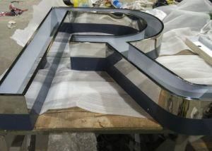 Half Mirror Steel and Half Painting Frontlit LED Sign