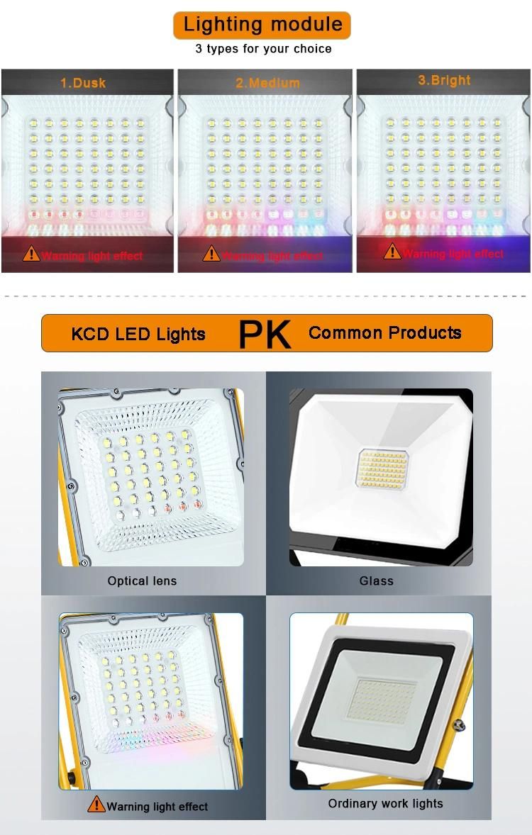 Slim Camping Outdoor Emergency Waterproof Working Flood IP65 144W 500W LED Light for Work