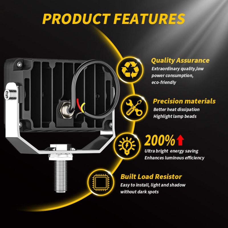 Dxz 3inch 3 Glows High Power Bright LED Driving Light Marine Bumper Truck Offroad Spotlight 4X4 3" 5" 7" Inch Car LED Work Light