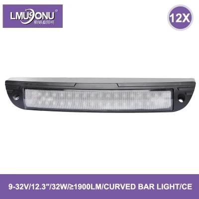 Lmusonu 12.3 Inch 32W Auto Mini Curved LED Bar Light 9-32V White 1900lm