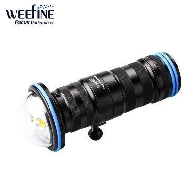 Outdoor Underwater Widest Angle Diving Flashlight of Weefine Brand for Deep Sea Photography Taking Photos