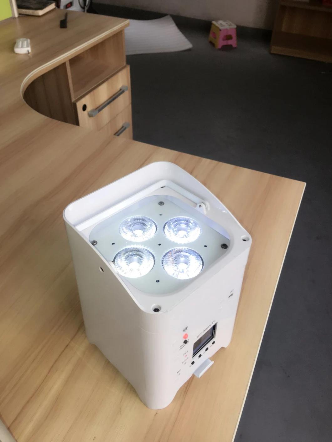 Disco DJ PAR Light 4*18W RGBWA+UV 6in1 PAR Can Wireless WiFi Control Battery Powered Uplights