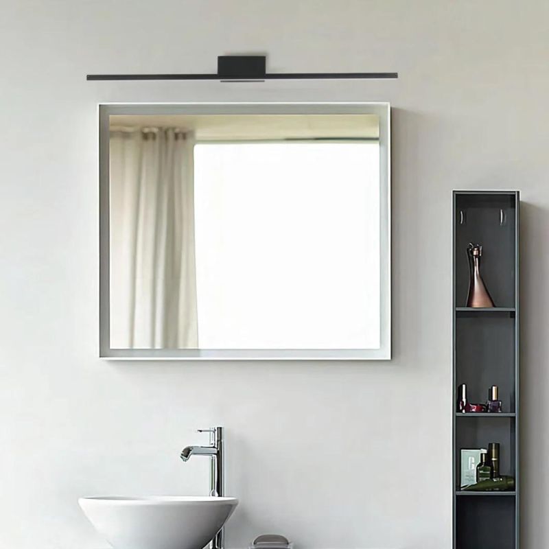 How Bright Morden Industrial Anti Fog Shadow Free LED Mirror Lamp Hotel Fixture Black Bathroom Vanity Light