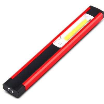 3.7V 500mAh COB LED Mini Work Lights USB Rechargeable Car Inspection Lamp Cordless Hand Torch with Red Warning Flashing Portable LED Work Light