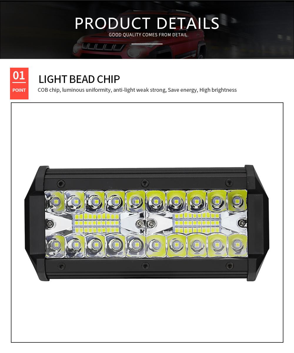Dxz 7inch 120W 40LED DC 12V-24V Car LED Work Light 6000K LED Light Bar for Truck Motorcycle SUV ATV Car Boat