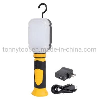 Rechargeable LED/SMD Work Light Magnetic on Back USB Cable for Car Repair, Home, Outdoor Camping Emergency