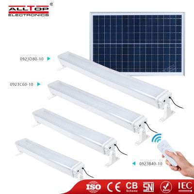 Alltop High Quality Outdoor IP65 Waterproof Manufacture Aluminum 20W 40W 60W 80W Solar LED Tri-Proof Lamp