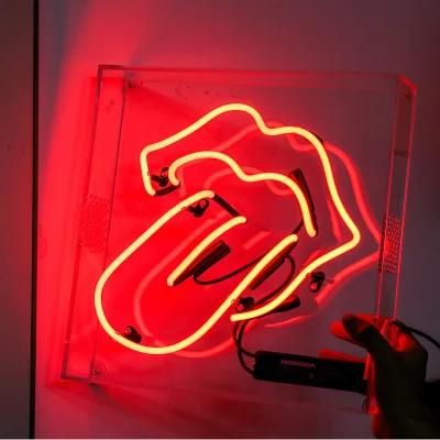 Custom Made Good Lip Logo Neon Electric Decor Glass Neon Sign