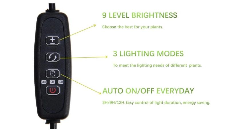 Full Spectrum LED Grow Light 21W for Indoor Plant with 3 Strip Heads