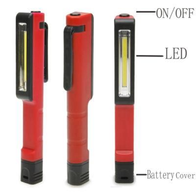 Bright Mini LED Inspection Light Lamp Pen Shape Pocket Clip Work Hand Torch Flashlight