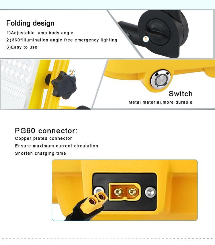 Magnetic Amber Cordless 12V Portable RGB Commercial Vehicle Car Worklight 45W Rechargeable LED Work Light