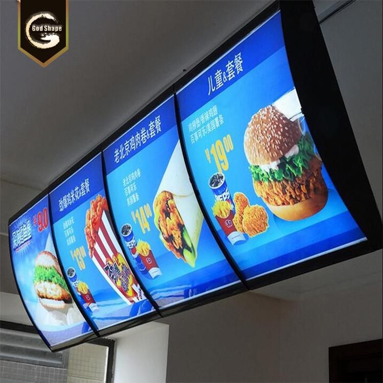 Aluminum Curved Light Box Advertising Double Side LED Menu Board