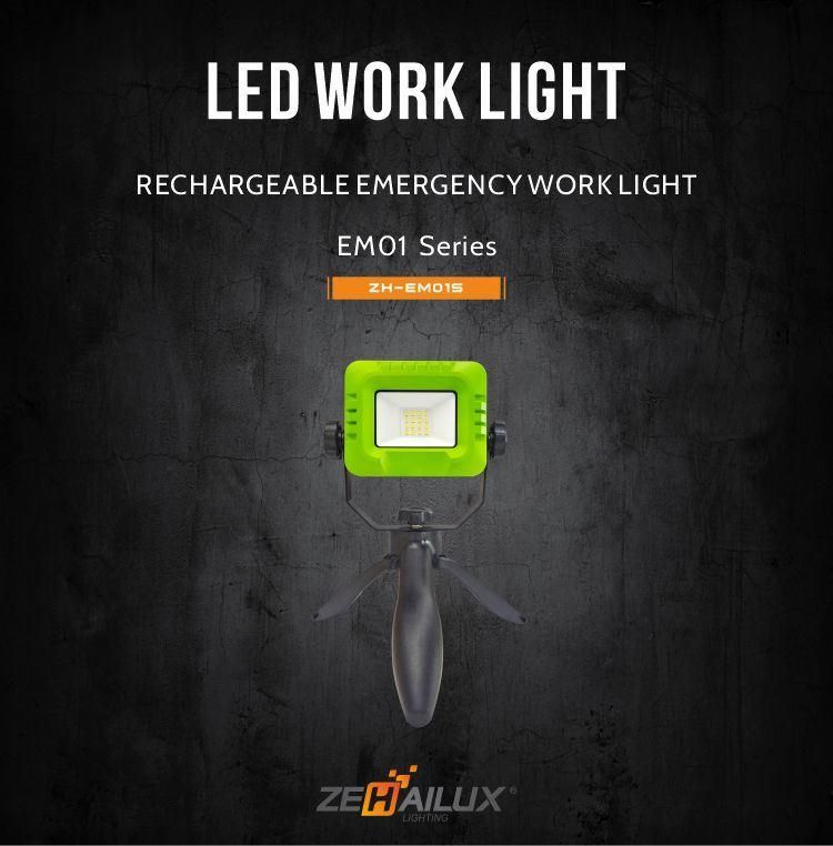 800lumen Outdoor Waterproof 10W LED Rechargeable Work Light Floodlight Portable Work Light for Work Shop