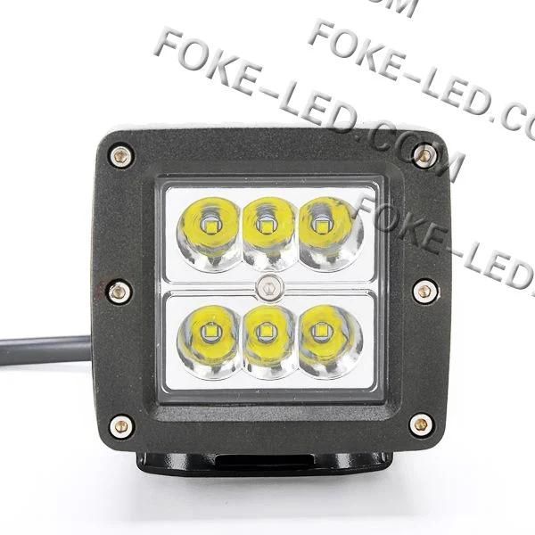 DC 12V 24V 3 Inch 18W Offroad LED Cube Work Light for Jeep Truck Car 4WD