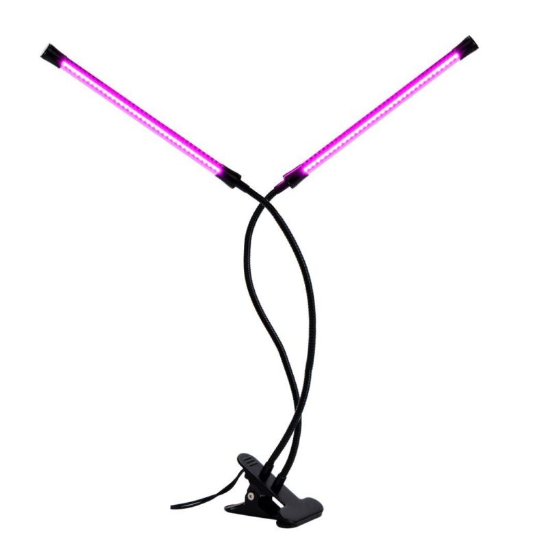 15W LED Grow Light Dimmable Desk Light for Pot Plant, 2 Strip Heads with CE, RoHS
