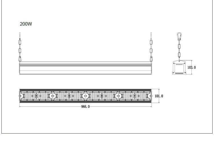 Hot Sale 2020 Ce RoHS 100W LED Tube Warehouse IP66 LED Linear High Bay Light