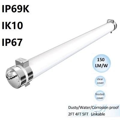 2020 New Design IP69K 15W 20W 40W 50W 60W LED Tri-Proof Light Three Proof Dusty Water Corrosion Linear Light