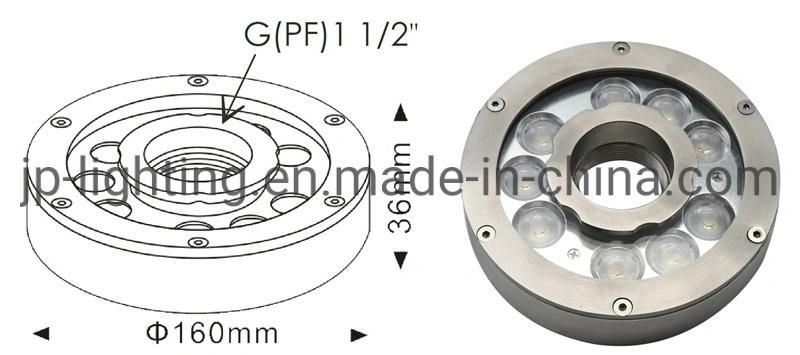 IP68 Stainless Steel LED Underwater Light LED Fountain Ring Light DC24V Underwater Lamp Recessed Underwater Fountain Light for Fountain Pond Pool Lighting