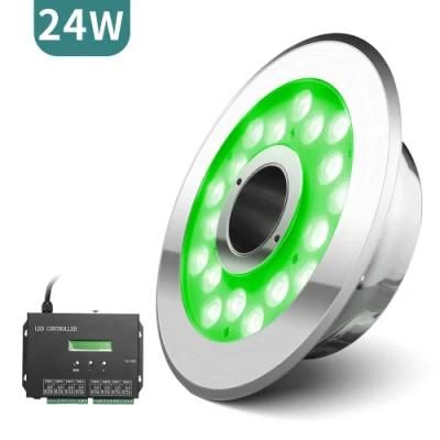 Manufacturers 24W IP68 Structure Waterproof RGB Low Voltage Underwater Fountain Lights